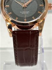 Toro Luna Aficionado | Rose Gold tone Stainless with Black Dial | Brown Crocodil
